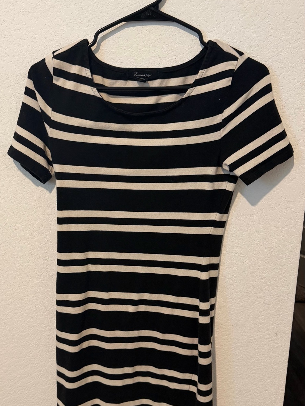 Vintage Y2K Forever 21 Striped Bodycon T-Shirt Dress - Size M